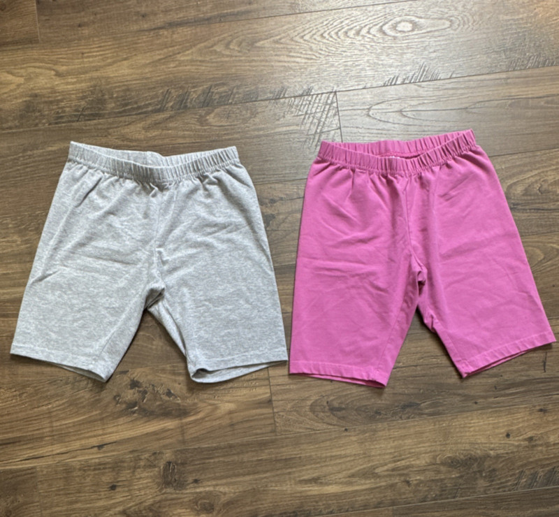 2 pair Hanna Andersson Girls Biker Shorts Gray Pink US 10 140 cm Set