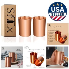 Ayurvedic Pure Copper Tumblers - Leak-proof Set of 2 for Enhanced Hydration
