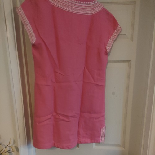 Boden Pink Embroidered Linen Shift Dress UK 10R - Picture 3 of 3