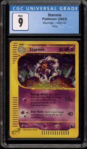 Pokemon Starmie Skyridge H28/H32 Holo Rare CGC 9 Mint