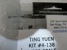 IRON SHIPWRIGHT RESIN KIT-1/350  TING YUEN  #4-138  1880'S CHINESE IRONCLAD