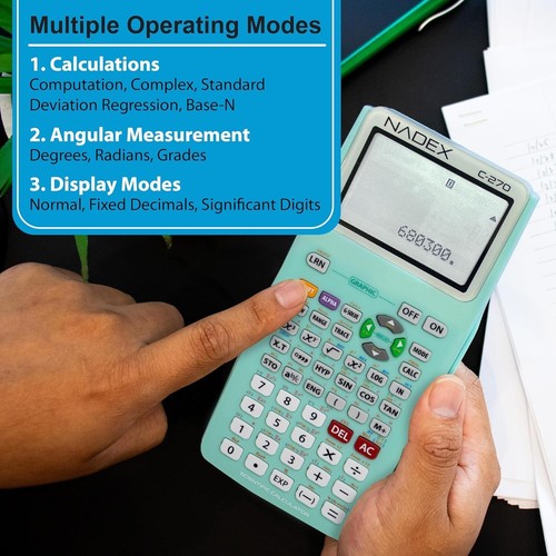 Compact Graph Functions Scientific Calculator for AP Math Exam Prep - Mint Color - Picture 8 of 11