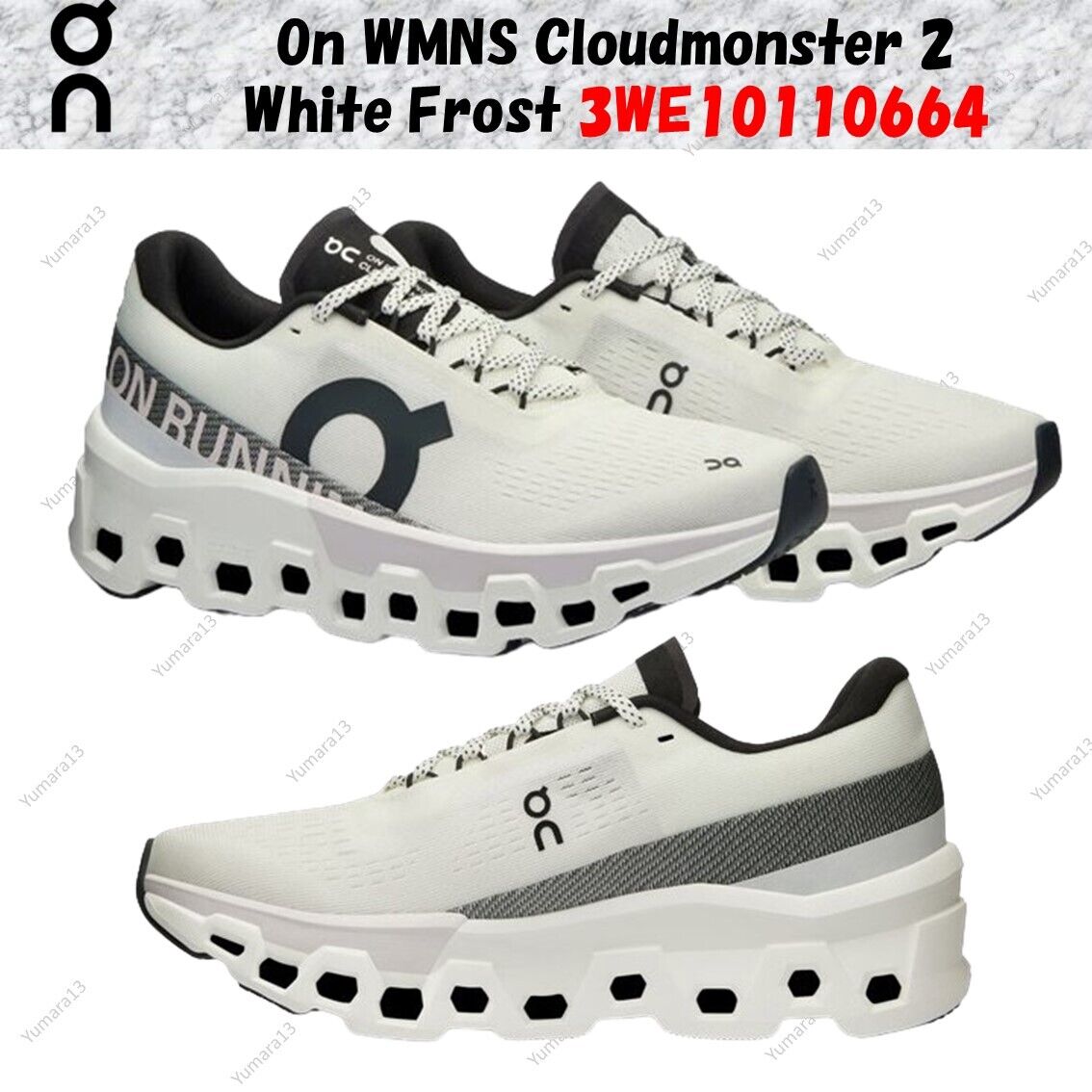 On WMNS Cloudmonster 2 White Frost 3WE10110664 Women's Size On WMNS Cloudmonster 2 White Frost 3WE10110664 Women's Size