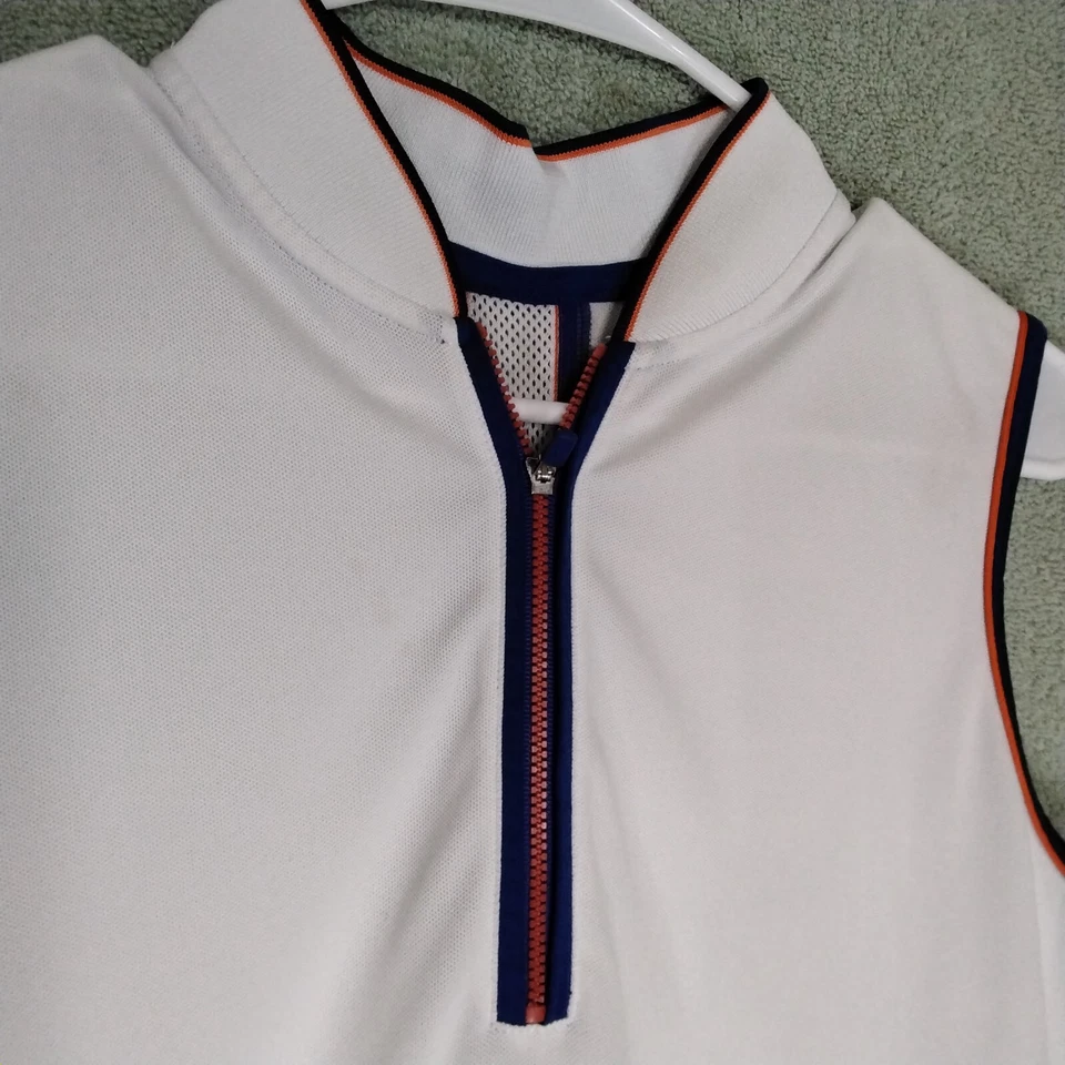 Camisa polo de golf EP Sport para mujer talla L blanca azul sin mangas con cremallera Foto 4 de 4