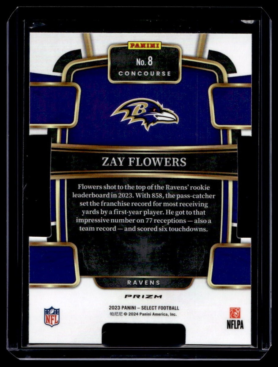 2023 Panini Select Zay Flowers Red/Yellow Prizm Die-cut Concourse