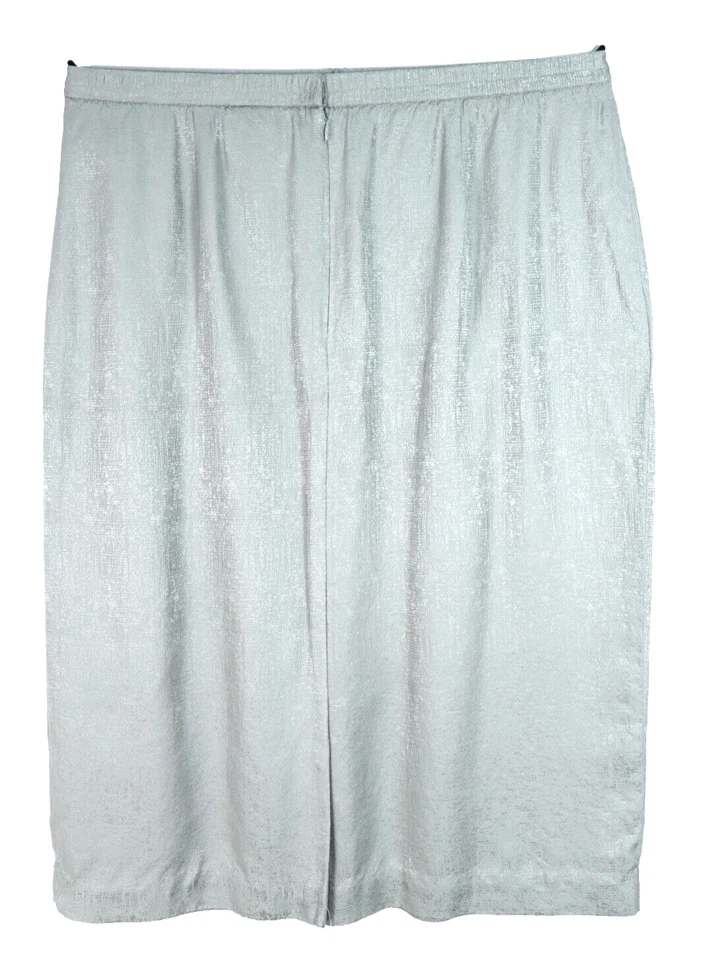 Falda lápiz ADRIANA PAPELL para mujer 100 % seda cintura elástica forrada verde salvia 18 Foto 2 de 4