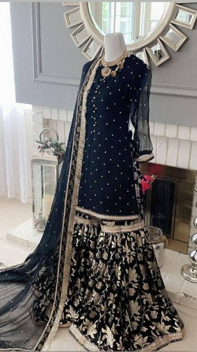 PUNJABI SUITS,GEORGETTE SHARARA PALAZZO 