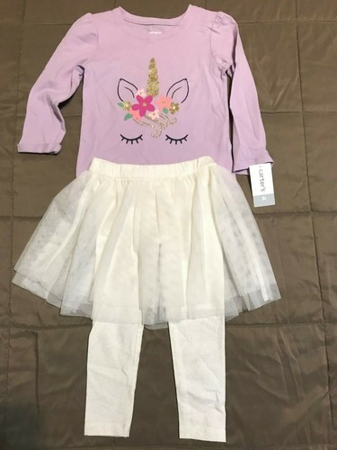 Juego de 2 piezas de pantalones/falda para niñas pequeñas de Carter's nuevo con etiquetas precio de venta sugerido por el fabricante: $32 - Imagen 2 de 2