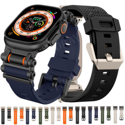 Metal+Silicone Sport Strap For Apple Watch Series 10 9 8 7 6 5 Ultra 2 49mm Band
