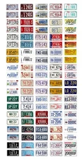 1/25 scale model car assorted USA farm vehicle license plates state tags
