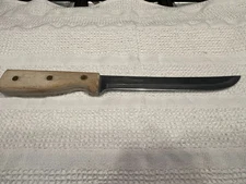 Vintage Old Homestead Carving & Slicing Knife 8" Blade Wood Handle Full Tang