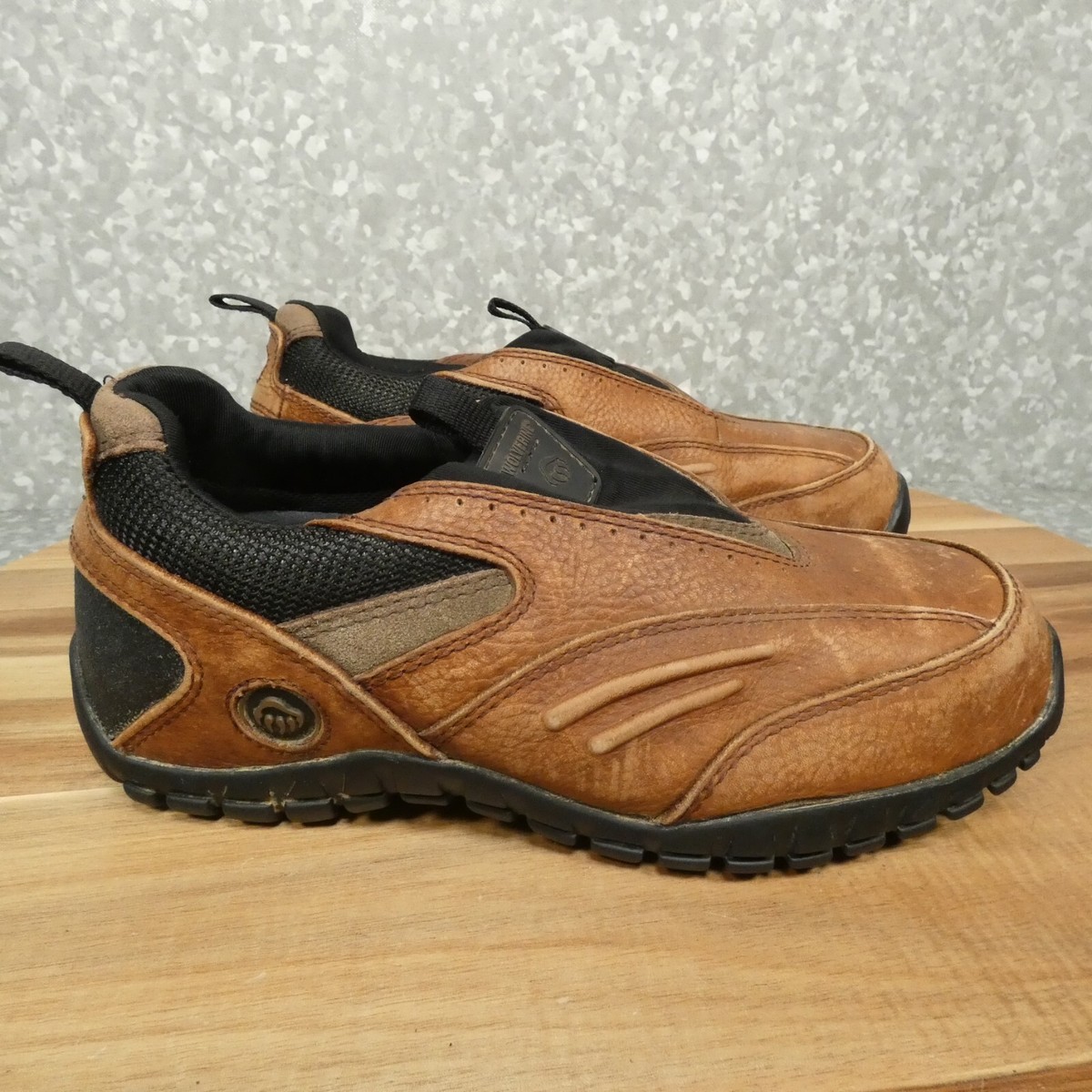 Timberland T-Max Loafer Men 8M Brown Leather Slip On Steel