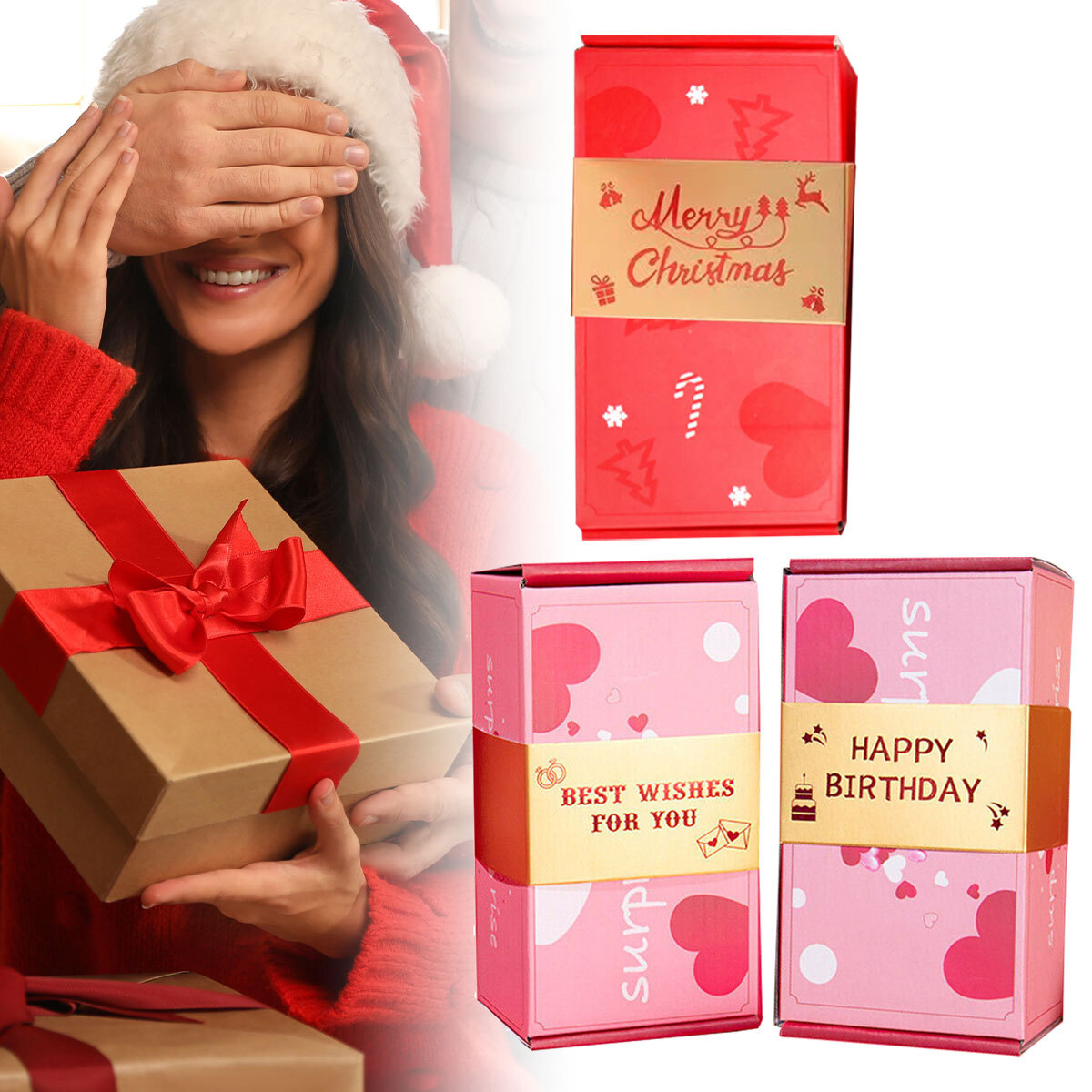 Happy Birthday Surprise Money Bounce Jumping Box  Party Gift Built-In Mechanism
