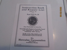 1923 Hercules Gasoline Engine Instruction & Parts Manual, 62 Pages