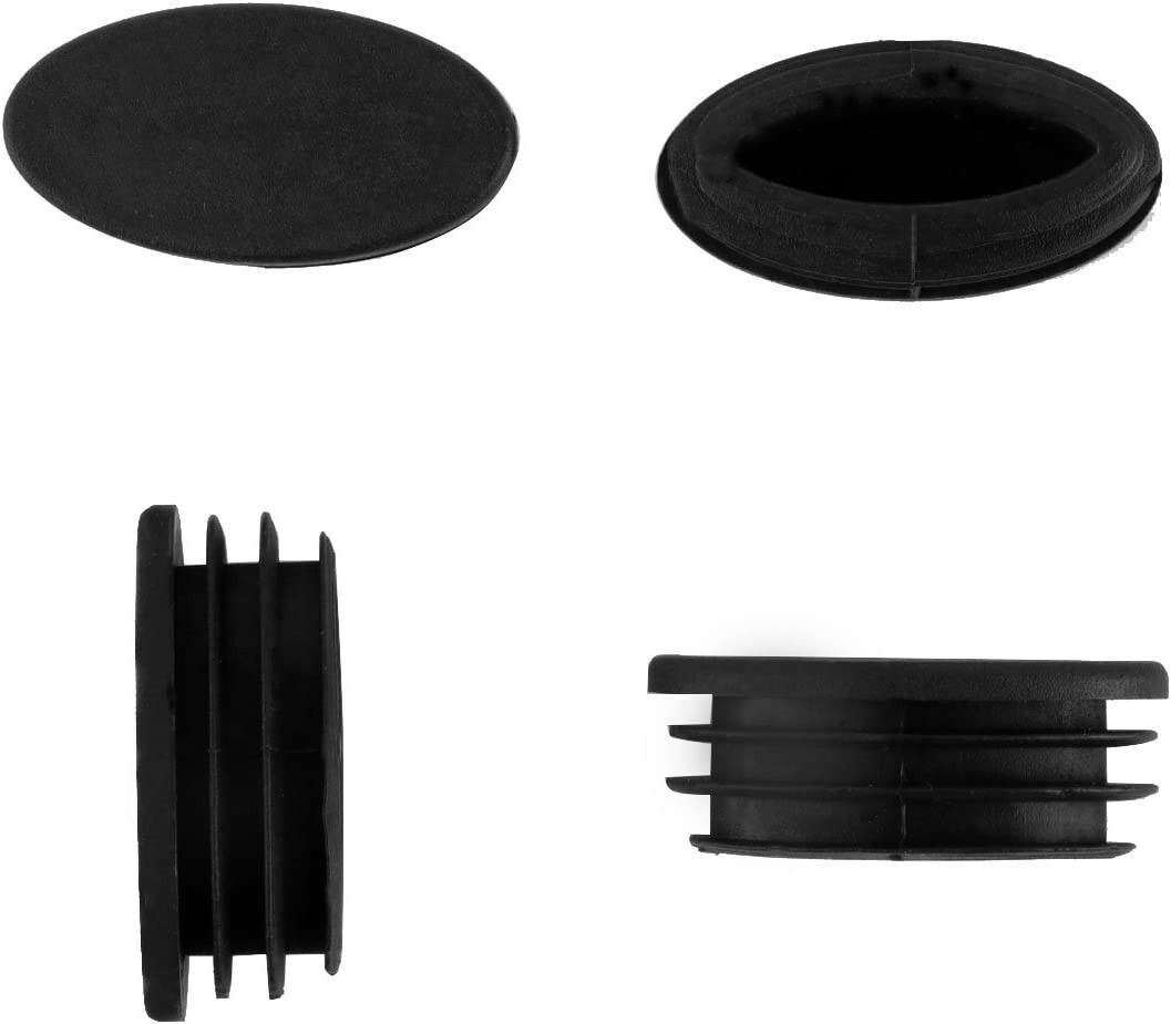 Table Chair Leg Feet Plastic Oval Pipe Tube Insert Black 20 x 40mm 30 Pcs