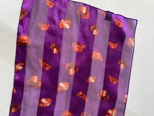 Red Hat Society Purple Scarf With Red Hats Semi Sheer Striped