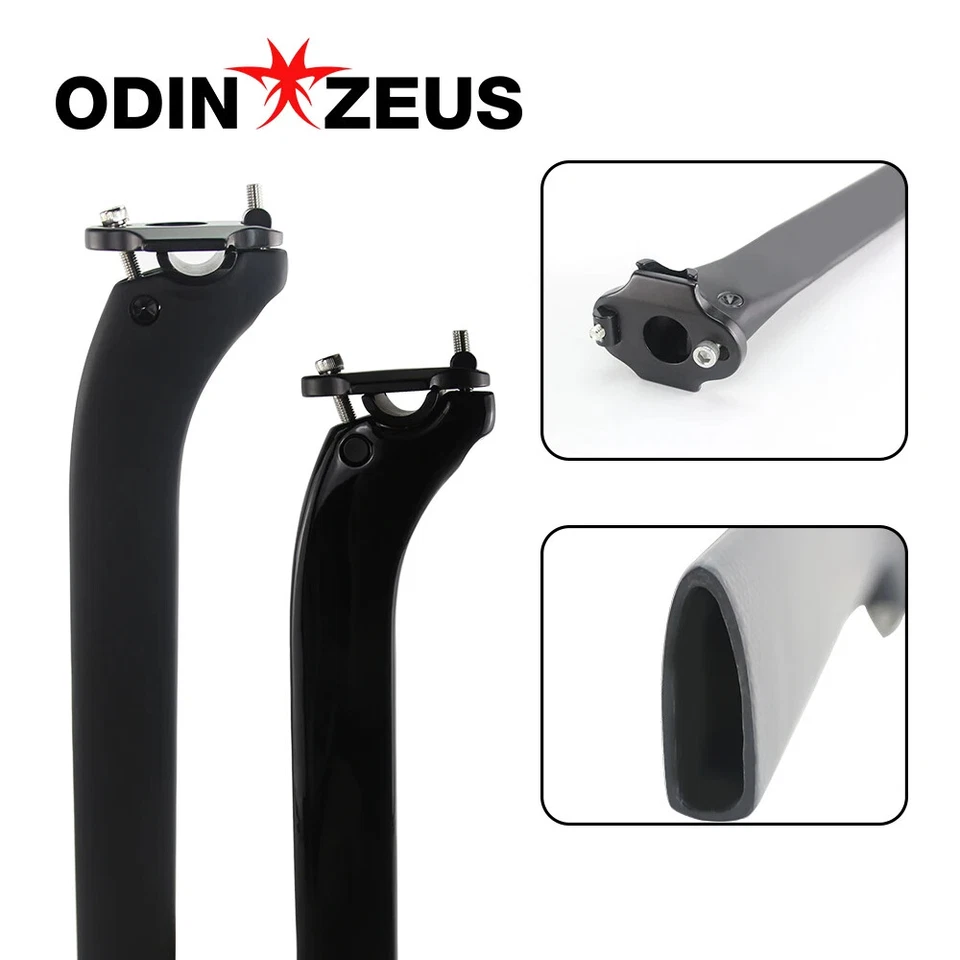 Tija de sillín de bicicleta BMX de carretera de fibra de carbono completa tubo de asiento de 0/25 grados 100*350 mm Foto 3 de 4