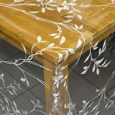 Tischdecke Tischfolie transparent glasklar TF36026 Blumen floral 150 my Stärke