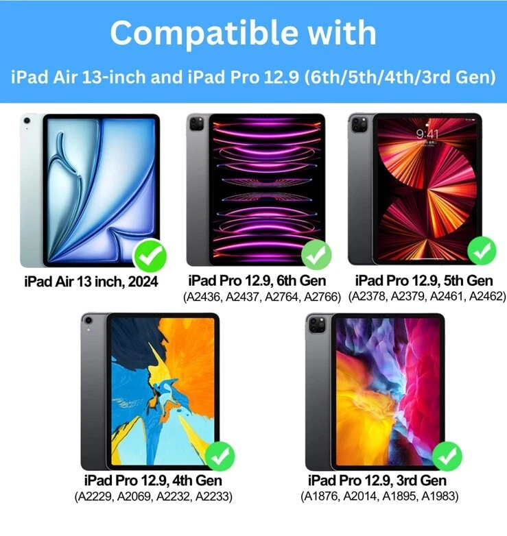 Magnetic Wireless Laptop Keyboard, For Apple iPad Air 4 & 5, iPad Pro 2,3,4 Gen - Image 2 of 4