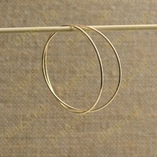 Designer Inspired 18K Yellow Gold Filled 50mm Endless Thin Large Hoop Earrings