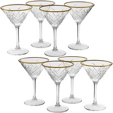 Timeless Martini Glass With Gold Rim Sets Queensway Tall Party Drinks Glassware