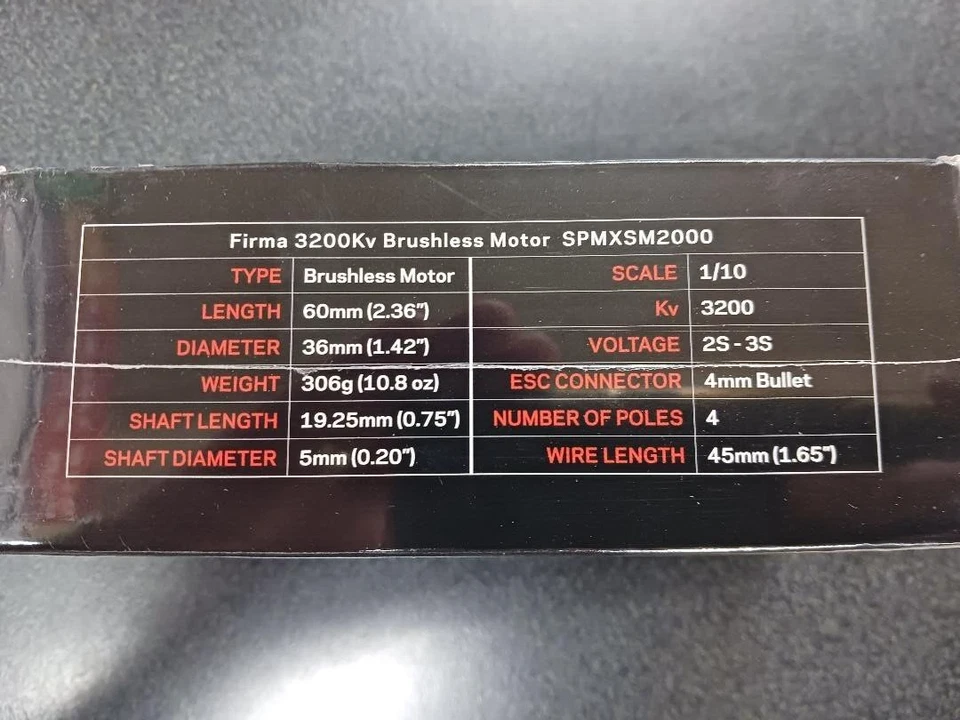 Spektrum Firma 3200Kv 4-Pole BL Motor 3660 SPMXSM2000 Brand New!! - Image 2 of 3