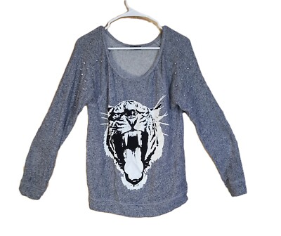 Express Long Sleeve Tiger Shirt M Studded