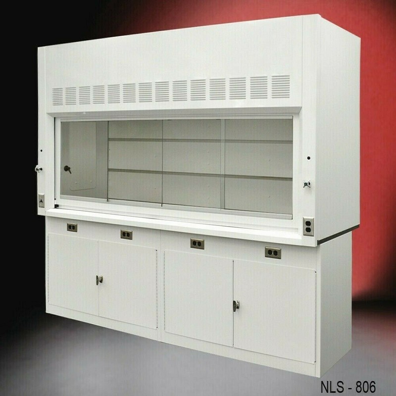 Fisher American 8' Laboratory Fume Hood w/ Storage Cabinet / E1-003