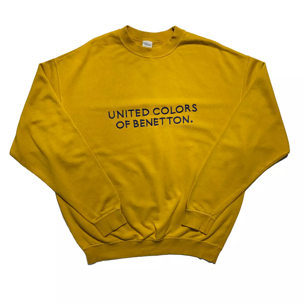 voldsom uvidenhed Kommandør Men`s Vintage United Colors Of Benetton Sweatshirt Pullover Yellow Cotton  L* | eBay