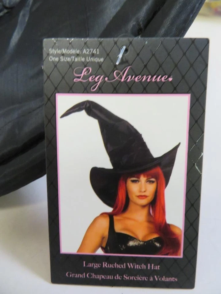 Leg Avenue Large Ruched Black Witch Hat Halloween Costume Accessory - Image 2 of 4