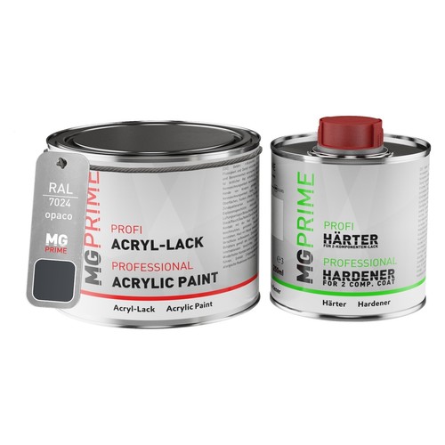 RAL 7024 Grigio grafite Vernice acrilica opaca 0,75 litri in barattolo