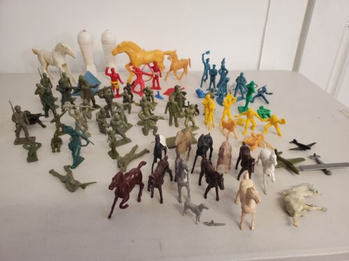 VTG Mix Lot Of Plastic ARMY MEN Soldiers Tim-mee, Bergen Toys 1950-60's