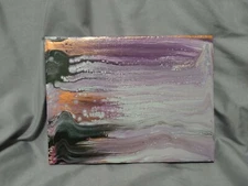 Acrylic Pour Painting - 6 X 8 X 3/8 Stretched Canvas - Original Art by Carol