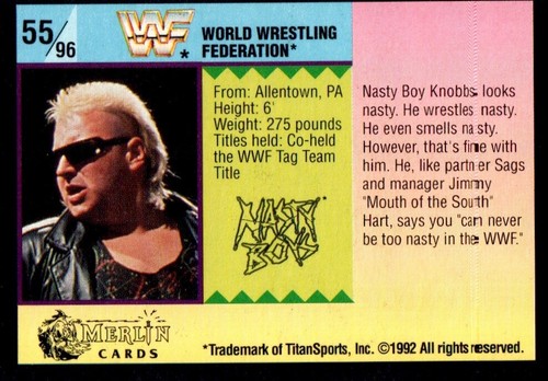 WWF WWE Merlin 1992 Part 1 (Black) Wrestling Trading Cards (summerSlam) Pick One - Picture 109 of 189