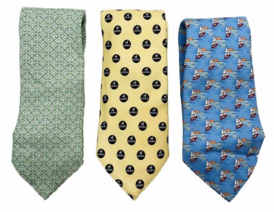 *LOT of 3* Vineyard Vines Custom Ties; Keurig Coffee/Van Eck Global Boats/Golf