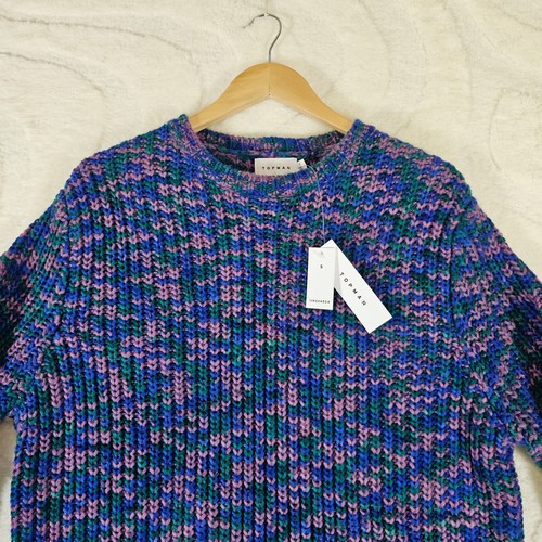 Jersey Topman ASOS NUEVO CON ETIQUETAS Grueso Tejido Multicolor Talla Grande Para Hombre Talla Pequeña S - Imagen 3 de 11