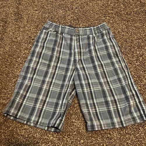 Boy’s Size 7 Blue Plaid Snap Shorts
