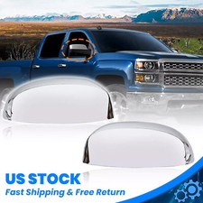 For 2007-2013 2014 Chevy Silverado Gmc Sierra Yukon Full Chrome Mirror Cover Cap