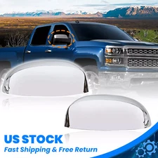 For 2007-2013 2014 Chevy Silverado GMC Sierra Yukon Full Chrome Mirror Cover Cap
