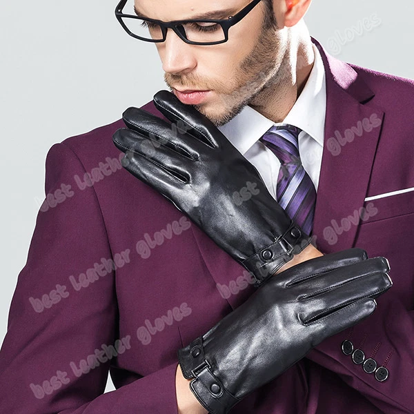 Purple leather best sale gloves mens