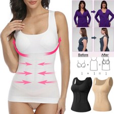 Women's Shapewear with Built in Bra Tummy Control Fitness Cami Tops Shaper Vest