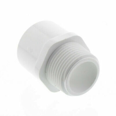 1-1/4'' White PVC Schedule 40 Hub x Male Thread Adapter Sch.40 MNPT