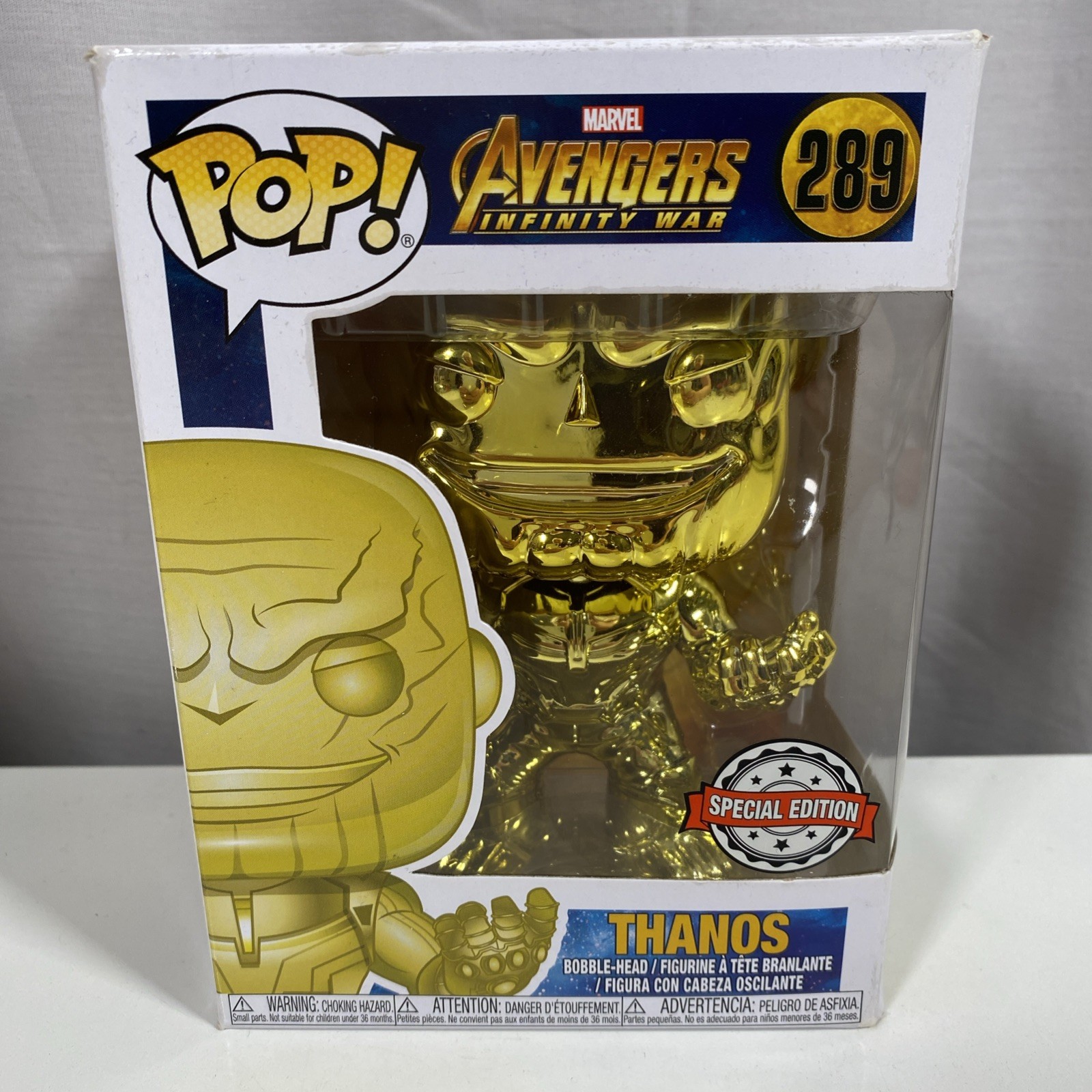 FUNKO POP! MARVEL AVENGERS INFINITY WAR THANOS GOLD CHROME #289