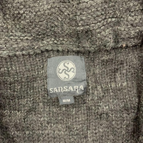 Cardigan vintage lavorato a maglia fantasia astratta maglia grossa donna M - Foto 4 di 5