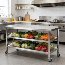 Commercial Stainless Steel Kitchen Table Work Bench Catering Prep Worktop UK