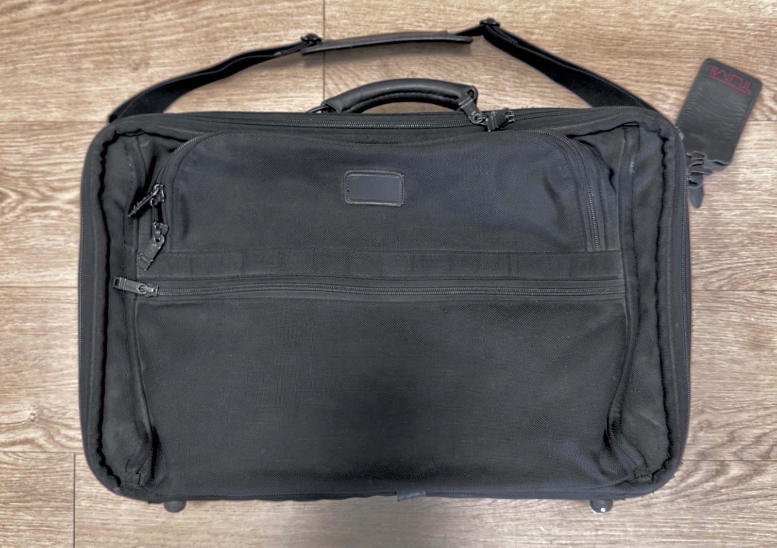 Vintage 80s TUMI 22&rdquo; Black Ballistic Nylon Executive Carry-On w/Garment Bag USA