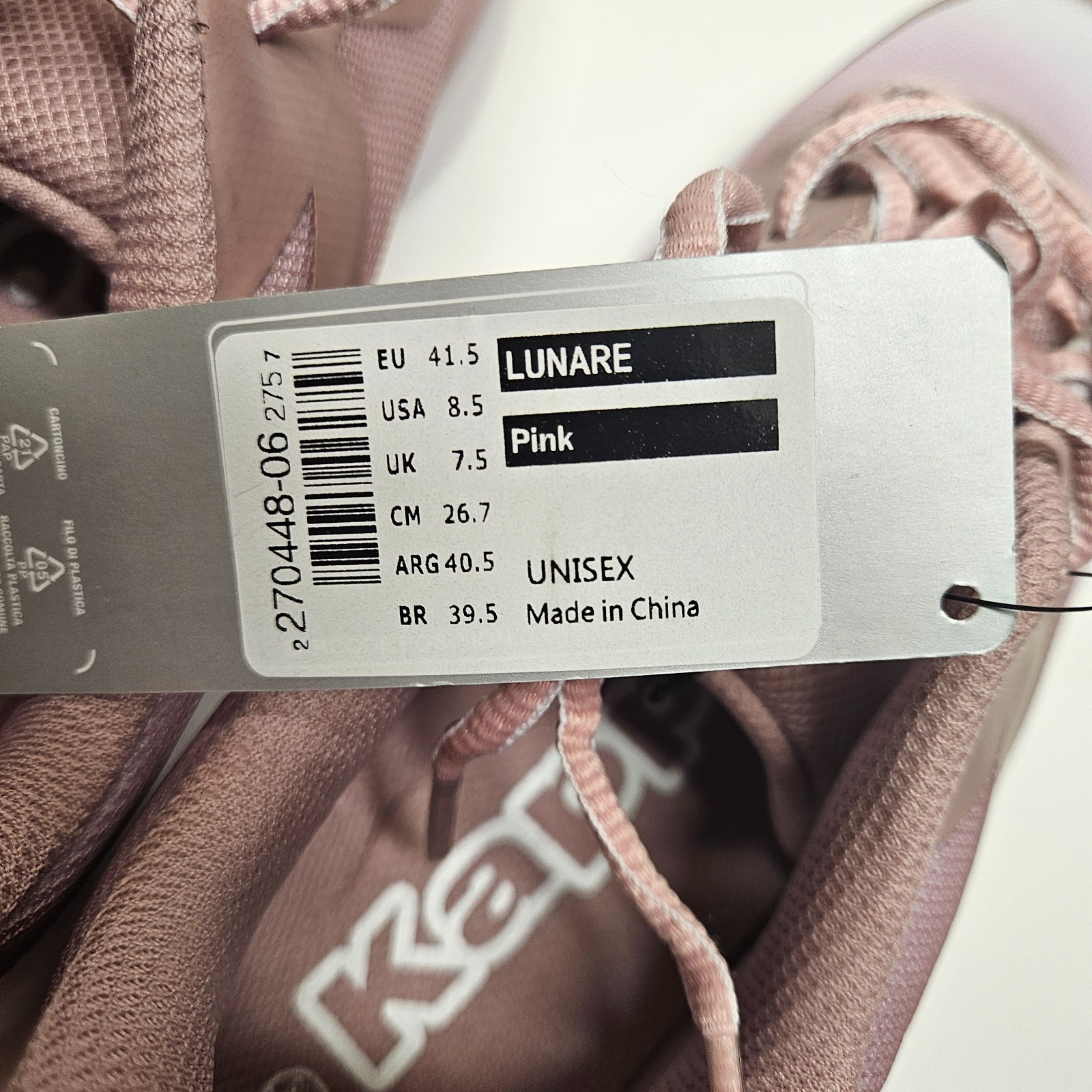 Kappa LUNARE Pink Trainers UK 7.5 EU 41.5 Unisex Lightweight image 6