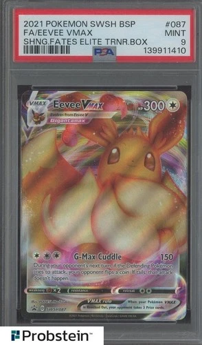 2021 Pokemon SWSH BSP Shining Fates ETB #087 FA Eevee VMax PSA 9 MINT