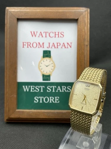 [Excellent] Vintage Seiko Dolce 9521-5210 Gold Quartz Octagon Watch JAPAN