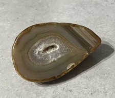Highly Polished Agate Half Geode With Druzy